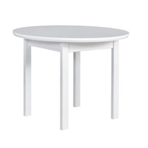 biały okrągły stół