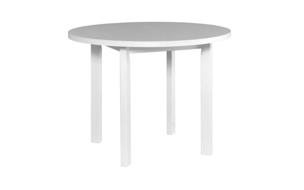 biały okrągły stół do salonu